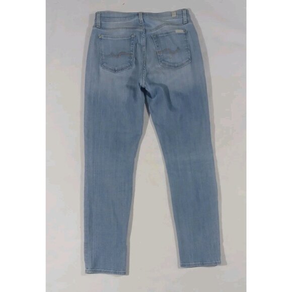 7 For All Mankind Josefina Boyfriend Mid Rise Button Fly Jeans - Picture 9 of 11